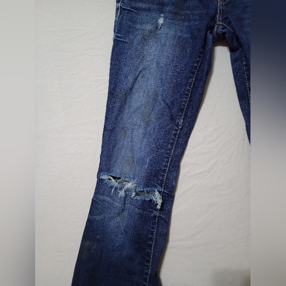 Decree Bootcut Jeans Women's 0 Blue Low Rise Medium Wash Cotton Distressed - Picture 3 of 12